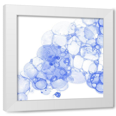 Bubble Square blue II White Modern Wood Framed Art Print by Wilson, Kelsey