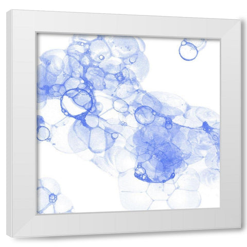 Bubble Square blue IV White Modern Wood Framed Art Print by Wilson, Kelsey