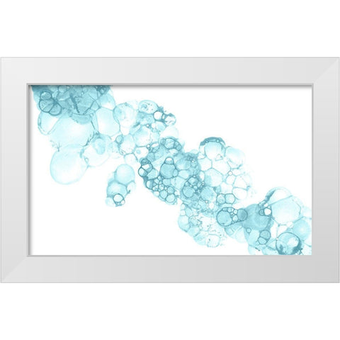 Bubblescape aqua II White Modern Wood Framed Art Print by Wilson, Kelsey