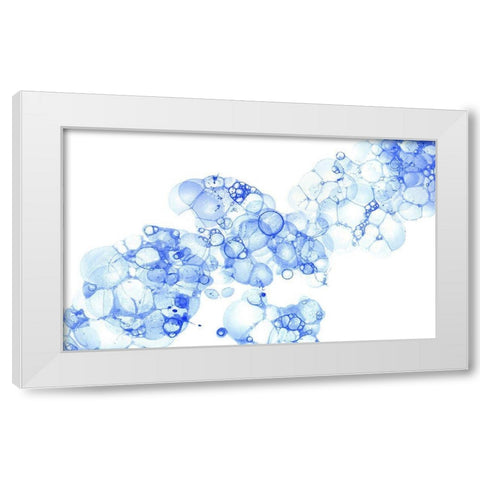 Bubblescape blue I White Modern Wood Framed Art Print by Wilson, Kelsey