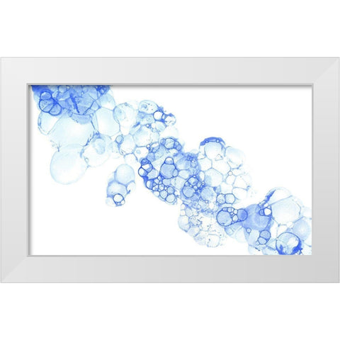 Bubblescape blue II White Modern Wood Framed Art Print by Wilson, Kelsey
