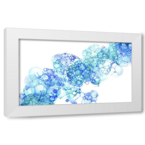 Bubblescape aqua And blue II White Modern Wood Framed Art Print by Wilson, Kelsey