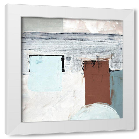 Blocks and Circles abstract I White Modern Wood Framed Art Print by Chapman, Marcy