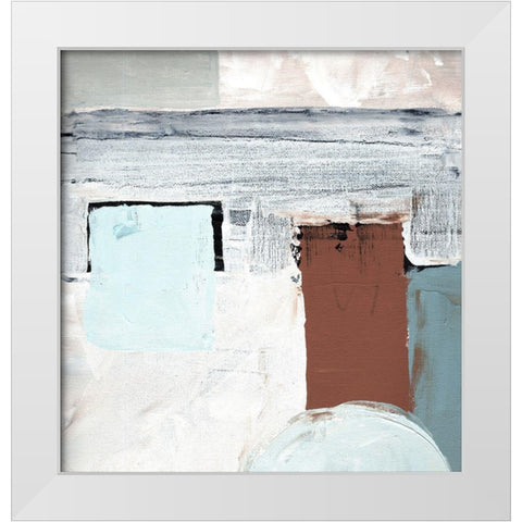 Blocks and Circles abstract I White Modern Wood Framed Art Print by Chapman, Marcy