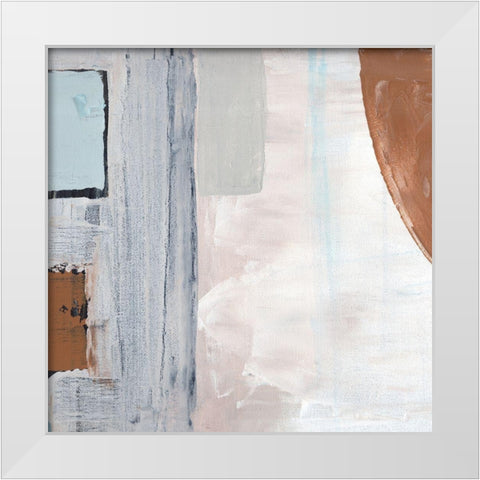 Blocks and Circles abstract II White Modern Wood Framed Art Print by Chapman, Marcy