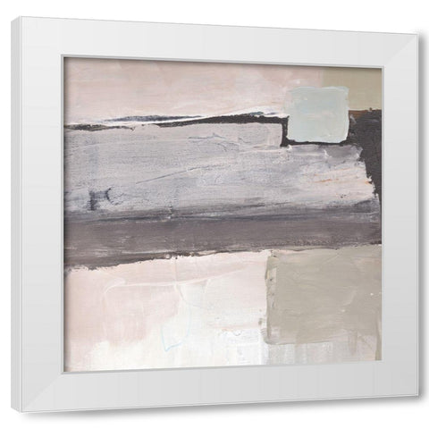 Blocks and Circles abstract III White Modern Wood Framed Art Print by Chapman, Marcy