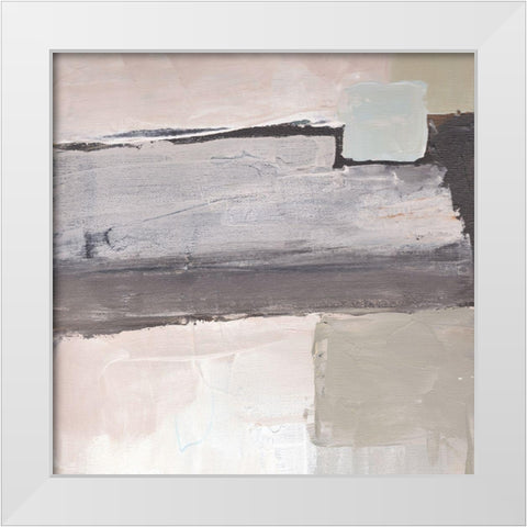 Blocks and Circles abstract III White Modern Wood Framed Art Print by Chapman, Marcy