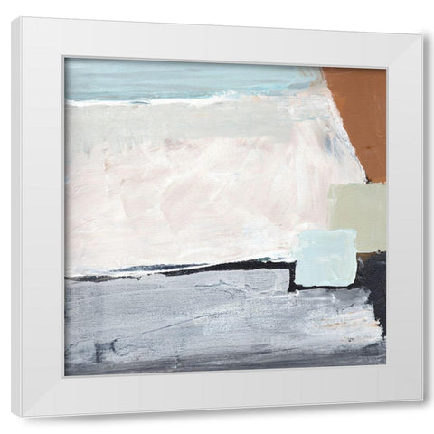 Blocks and Circles abstract IV White Modern Wood Framed Art Print by Chapman, Marcy