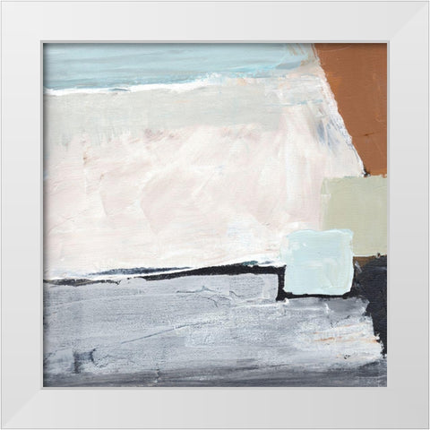 Blocks and Circles abstract IV White Modern Wood Framed Art Print by Chapman, Marcy