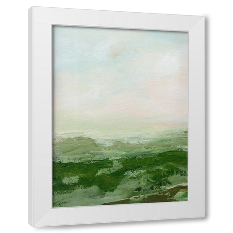 Soft Green Hills White Modern Wood Framed Art Print by Chapman, Marcy