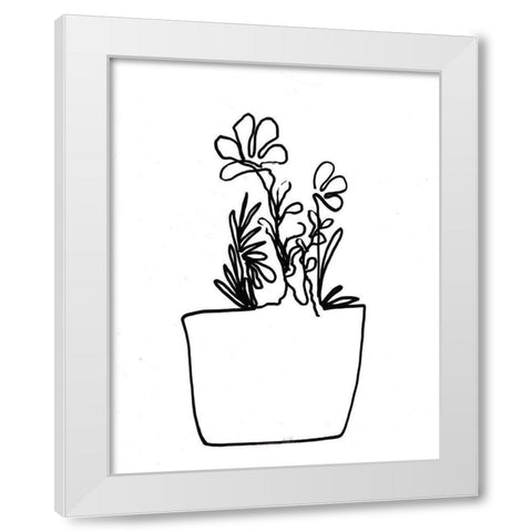 Hand Sketch Flowerpot I White Modern Wood Framed Art Print by Chapman, Marcy