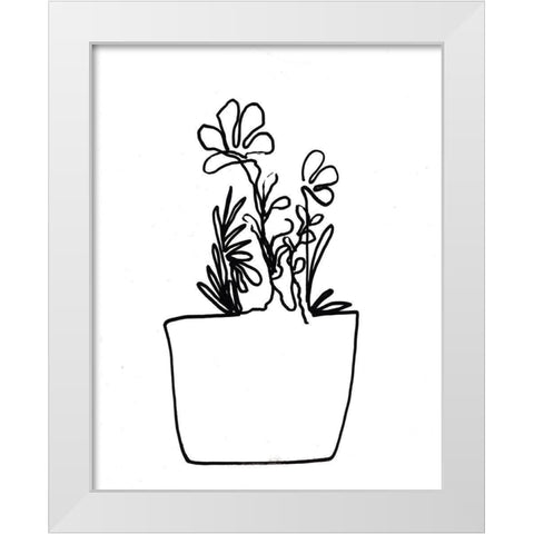 Hand Sketch Flowerpot I White Modern Wood Framed Art Print by Chapman, Marcy