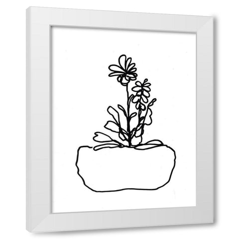 Hand Sketch Flowerpot II White Modern Wood Framed Art Print by Chapman, Marcy