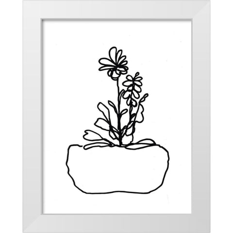 Hand Sketch Flowerpot II White Modern Wood Framed Art Print by Chapman, Marcy