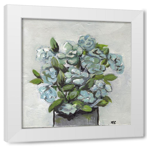 Fading Blue White Modern Wood Framed Art Print by Chapman, Marcy