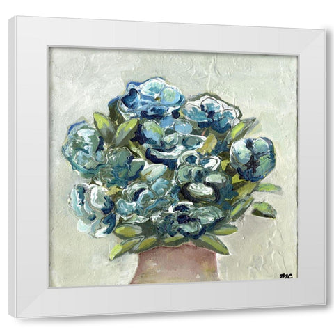 Vase of Blues White Modern Wood Framed Art Print by Chapman, Marcy