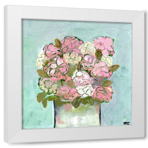 Pinks for You White Modern Wood Framed Art Print by Chapman, Marcy