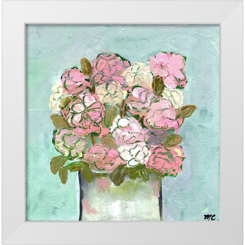 Pinks for You White Modern Wood Framed Art Print by Chapman, Marcy
