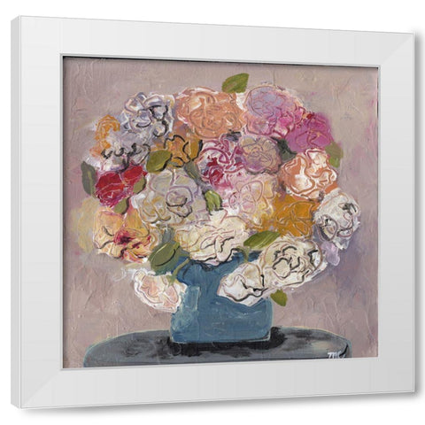 Flowers at Home White Modern Wood Framed Art Print by Chapman, Marcy