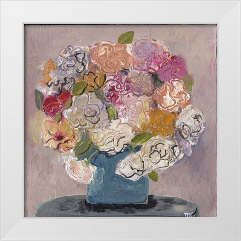 Flowers at Home White Modern Wood Framed Art Print by Chapman, Marcy