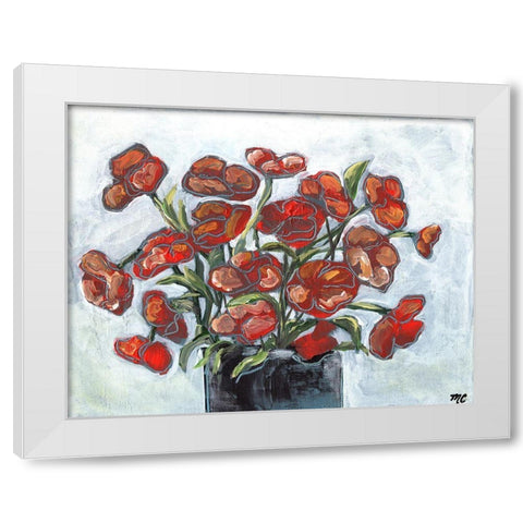 Handpicked Poppies White Modern Wood Framed Art Print by Chapman, Marcy