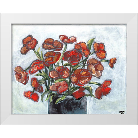 Handpicked Poppies White Modern Wood Framed Art Print by Chapman, Marcy