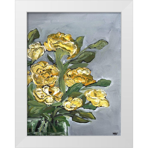 Yellow Farmhouse Bouquet portrait II White Modern Wood Framed Art Print by Chapman, Marcy