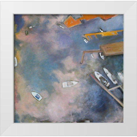 Dream Boats White Modern Wood Framed Art Print by Marie, Susanne