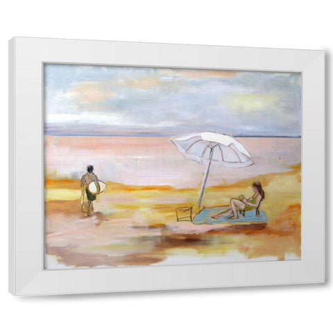 Last Light White Modern Wood Framed Art Print by Marie, Susanne