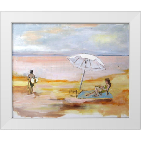 Last Light White Modern Wood Framed Art Print by Marie, Susanne