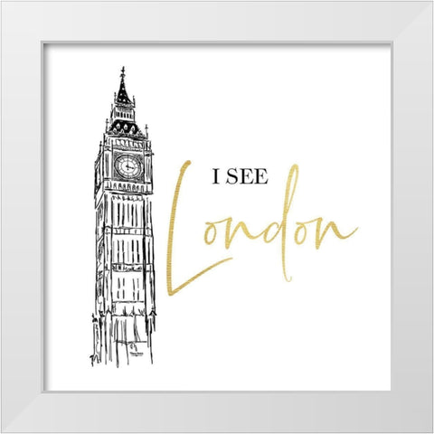 Bath Art V-I See London White Modern Wood Framed Art Print by Reed, Tara