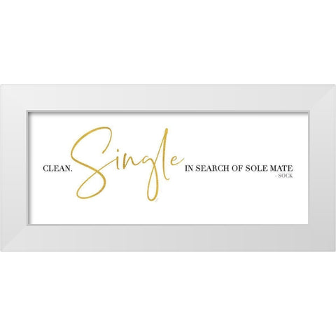 Laundry Art panel III-Single Sock White Modern Wood Framed Art Print by Reed, Tara