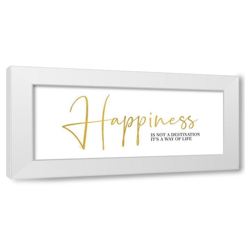 Sentiment Art panel III-Happiness White Modern Wood Framed Art Print by Reed, Tara
