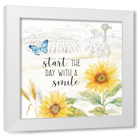 Good Morning Sunshine IX-Smile White Modern Wood Framed Art Print by Coulter, Cynthia