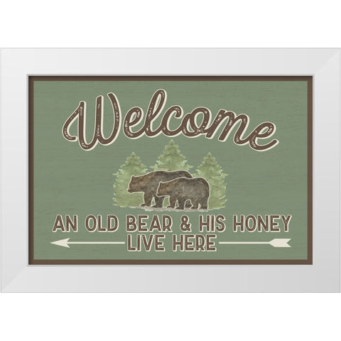 Lost in Woods landscape IV-Old Bear White Modern Wood Framed Art Print by Reed, Tara