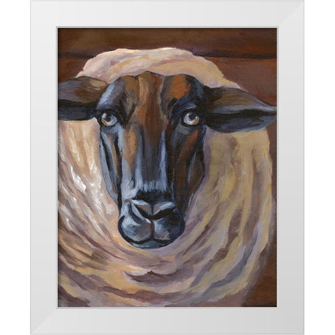 Barn Sheep White Modern Wood Framed Art Print by Wilson, Kelsey