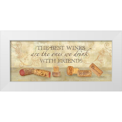 Wine Cork Sentiment I White Modern Wood Framed Art Print by Coulter, Cynthia