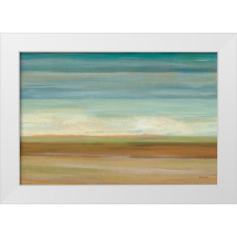 Turquoise Horizons White Modern Wood Framed Art Print by Coulter, Cynthia
