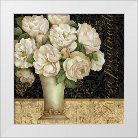 Antique Floral Still Life I White Modern Wood Framed Art Print by Gladding, Pamela