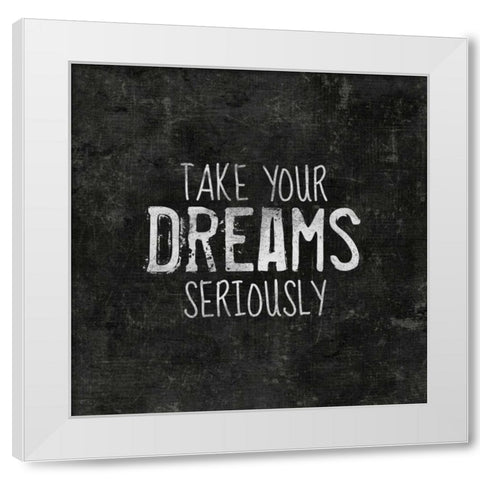 Dreams I White Modern Wood Framed Art Print by Iron Orchid Designs