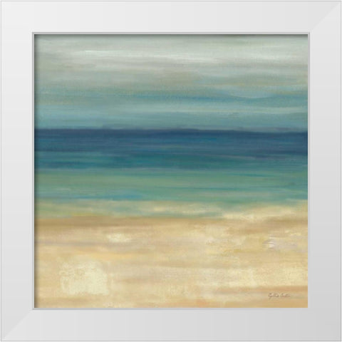 Navy Blue Horizons II White Modern Wood Framed Art Print by Coulter, Cynthia