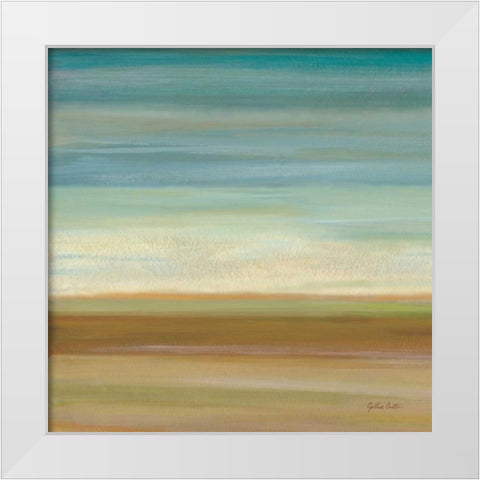 Turquoise Horizons I White Modern Wood Framed Art Print by Coulter, Cynthia