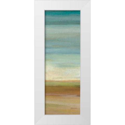 Turquoise Horizons Panel I White Modern Wood Framed Art Print by Coulter, Cynthia