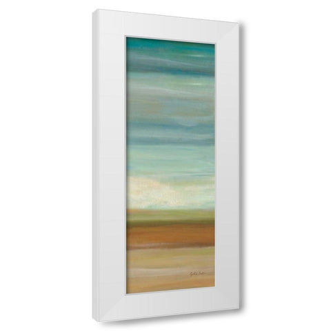 Turquoise Horizons Panel II White Modern Wood Framed Art Print by Coulter, Cynthia