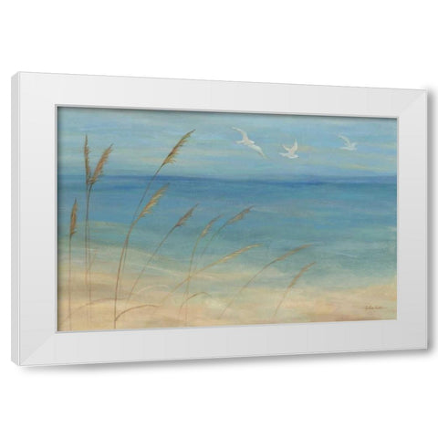 Seagrass Seagulls White Modern Wood Framed Art Print by Coulter, Cynthia