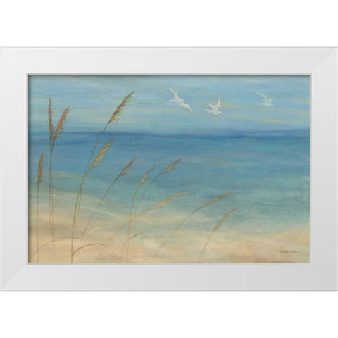 Seagrass Seagulls White Modern Wood Framed Art Print by Coulter, Cynthia