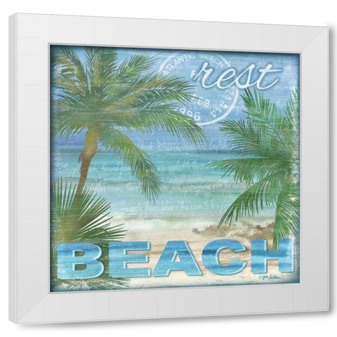 Beach Palm I White Modern Wood Framed Art Print by Killeen, Jen