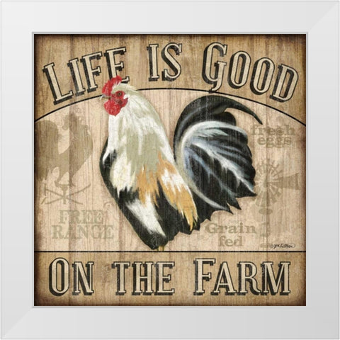 Country Rooster II White Modern Wood Framed Art Print by Killeen, Jen
