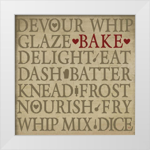 Chefs Words I White Modern Wood Framed Art Print by h.artworks
