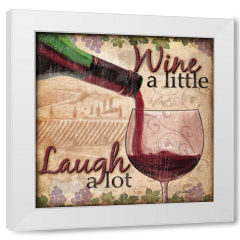 Wine With Friends I White Modern Wood Framed Art Print by Killeen, Jen